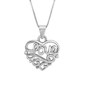 Love Heart 925 Sterling Silver Pendant Women's